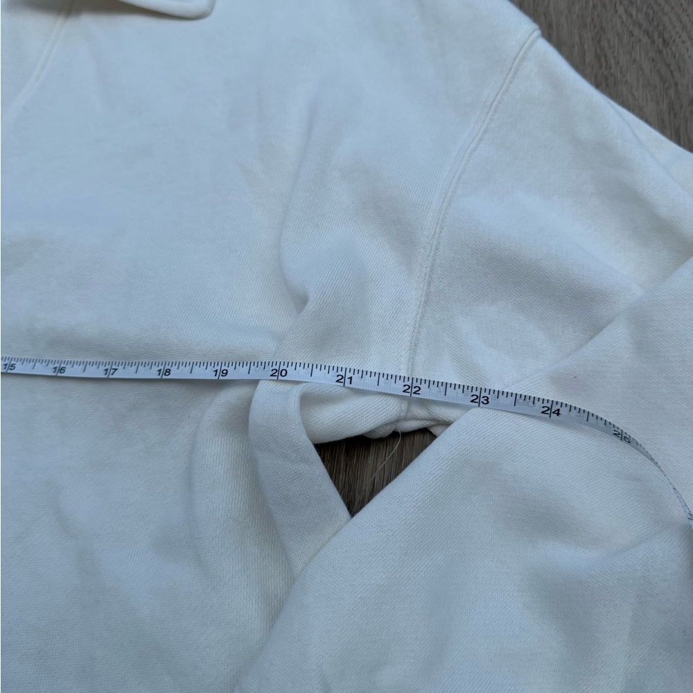NWT Old Navy Fleece Lined White Collared Pullover Crop Sweater - Picture 6 of 9